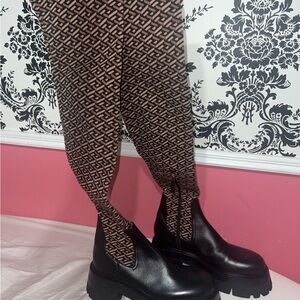Ladies Versace High knee fabric boots size 11US
